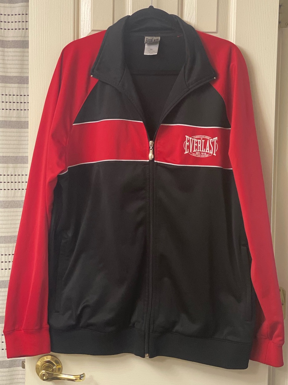 Everlast Black and Red Lightweight Track Jacket Size XL